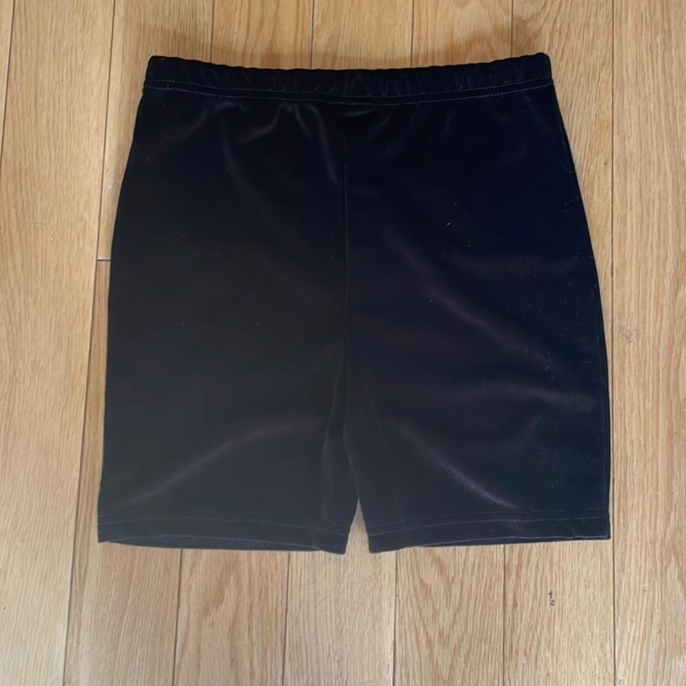 SHEIN black velvet biker shorts.